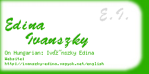 edina ivanszky business card